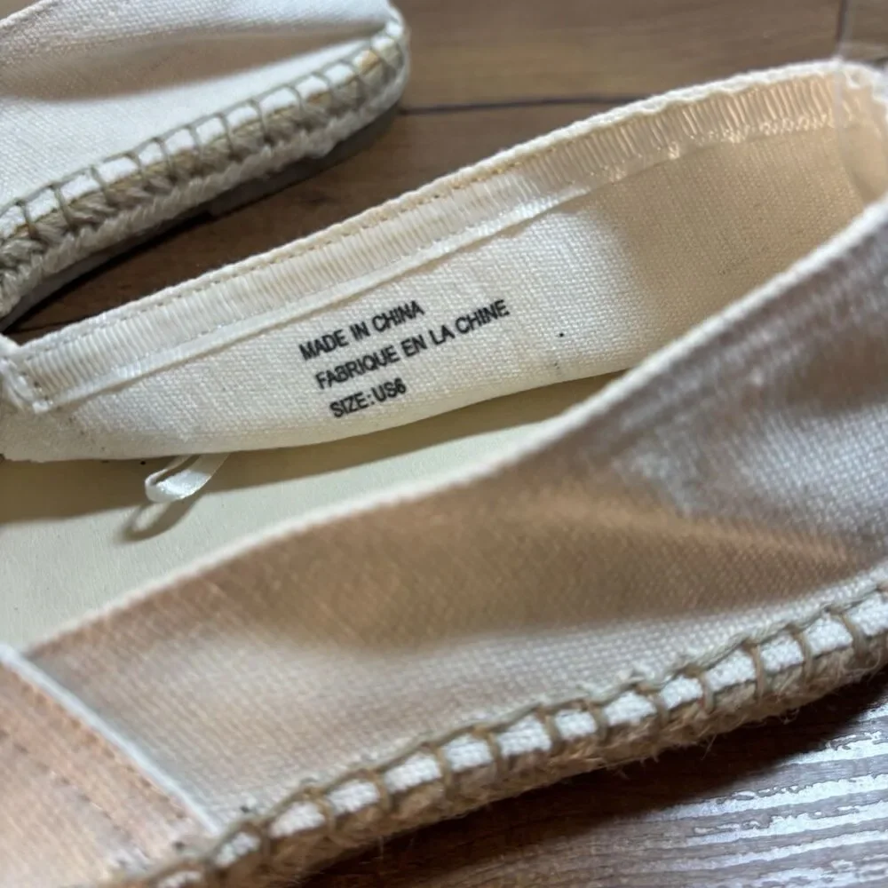 NWOT Urban Outfitters Off White Espadrilles Flats Womens Size 6